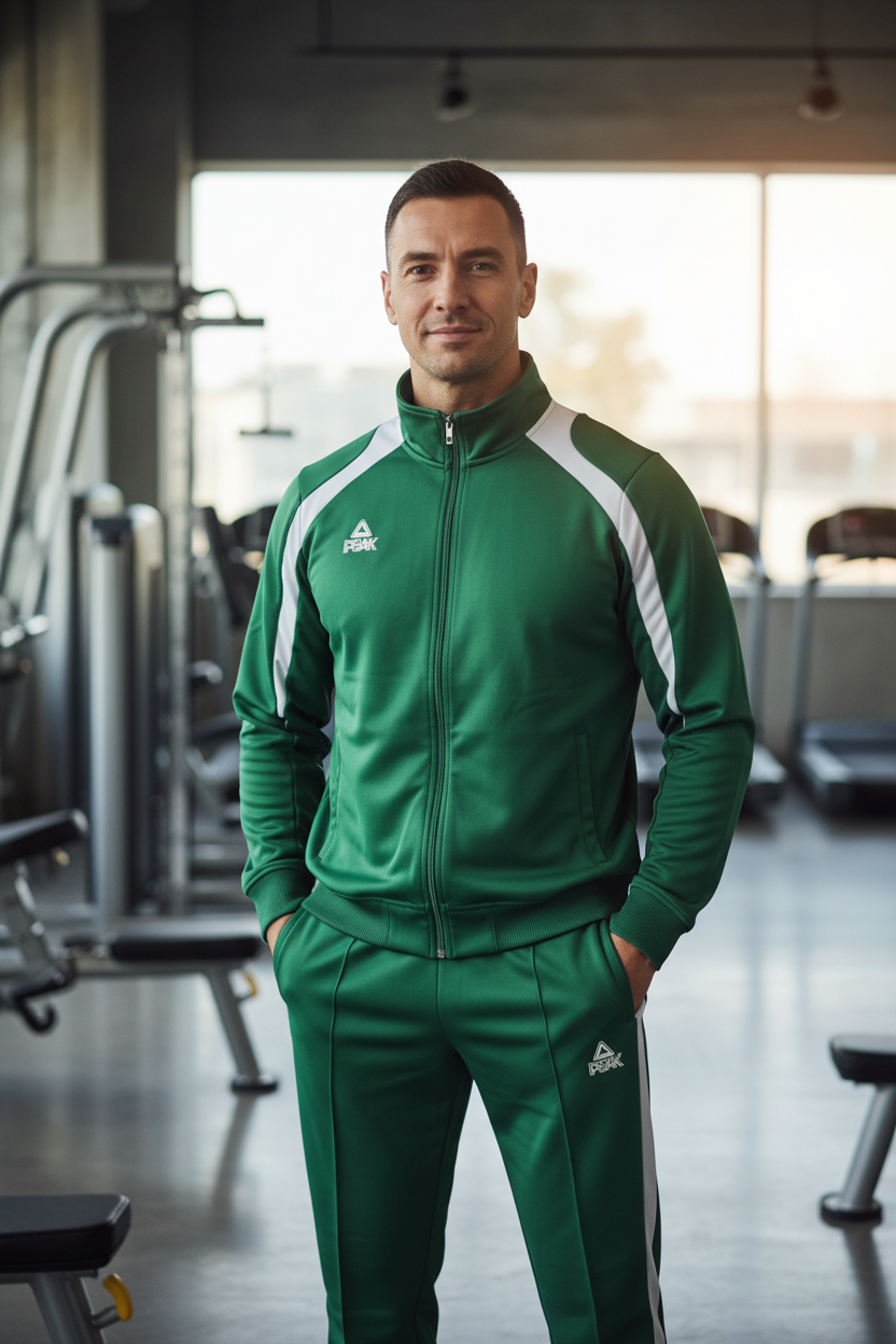 Green Tracksuit Gym Lifestyle