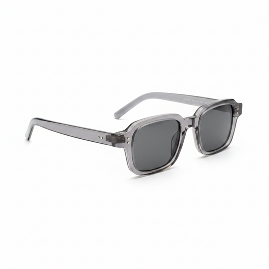 Eyejack Eyewear Grey Transparent Square Sunglasses — UV400 Polarized