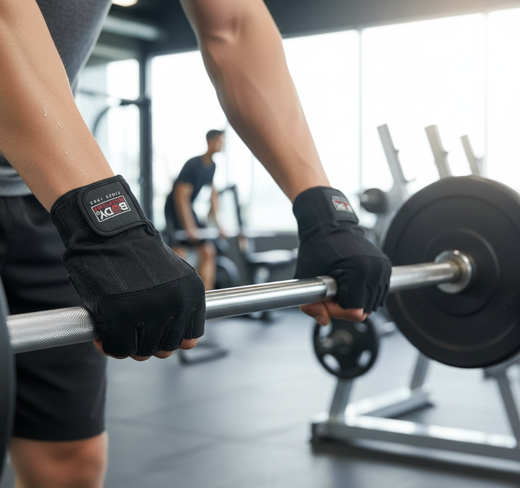 Gym workout action shot
