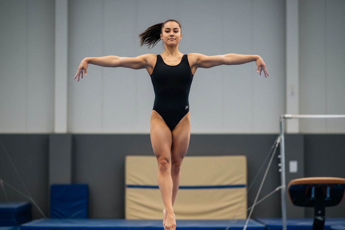 Gymnast in Black Leotard