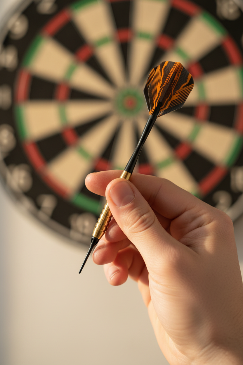 Hand holding dart