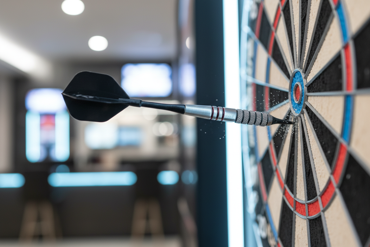 Harrows Vector soft tip darts on electronic dartboard