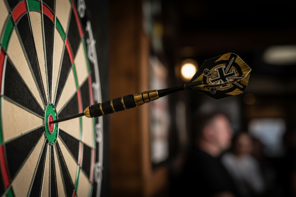 Harrows Voodoo darts hitting dartboard