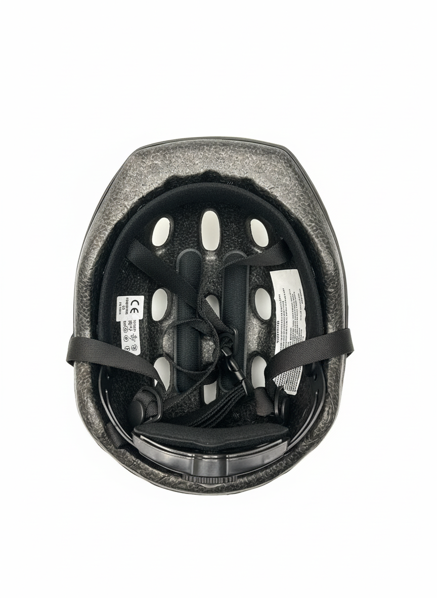 Helmet interior with white background