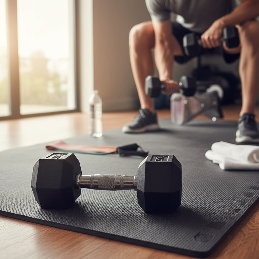 Hex dumbbells lifestyle photo