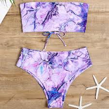 Swimsuit (Maillot) Two-Pieces Lavender Marble