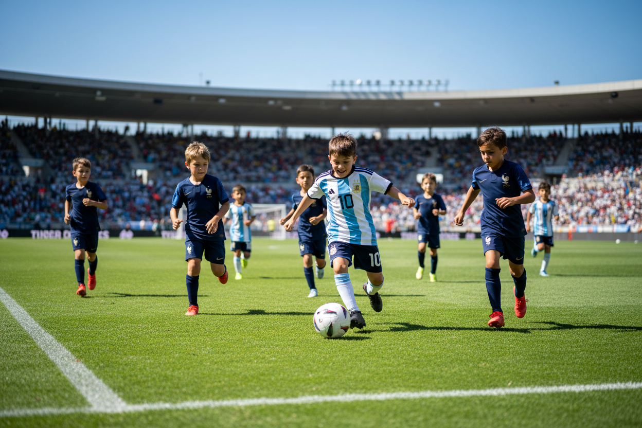 Kids Argentina vs France Football Match
