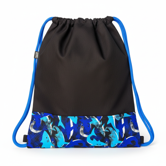 Lace Bag Black Blue Shark Square