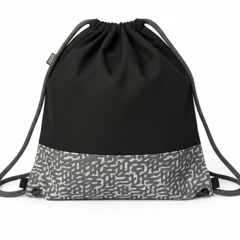 Lace Bag Black Pixels Grey Square