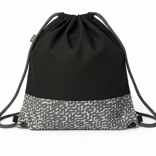 Lace Bag Black Pixels Grey Square