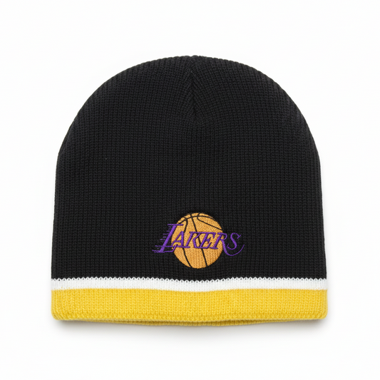 Lakers beanie with white background