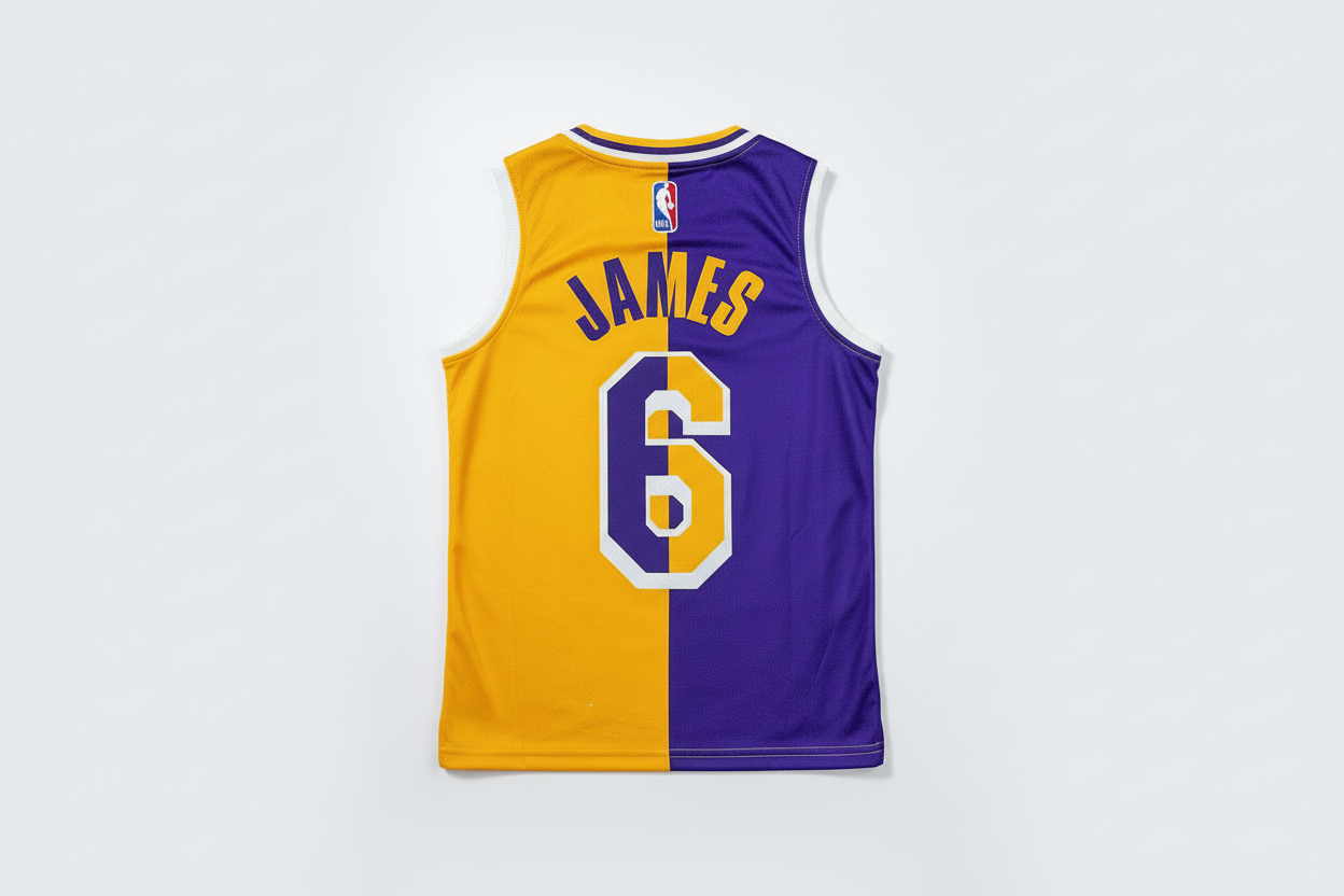 Lakers jersey back view on white background