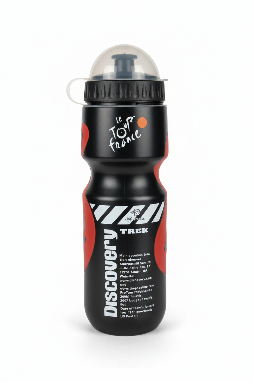 Le Tour de France Discovery Trek Black Water Bottle - White Background