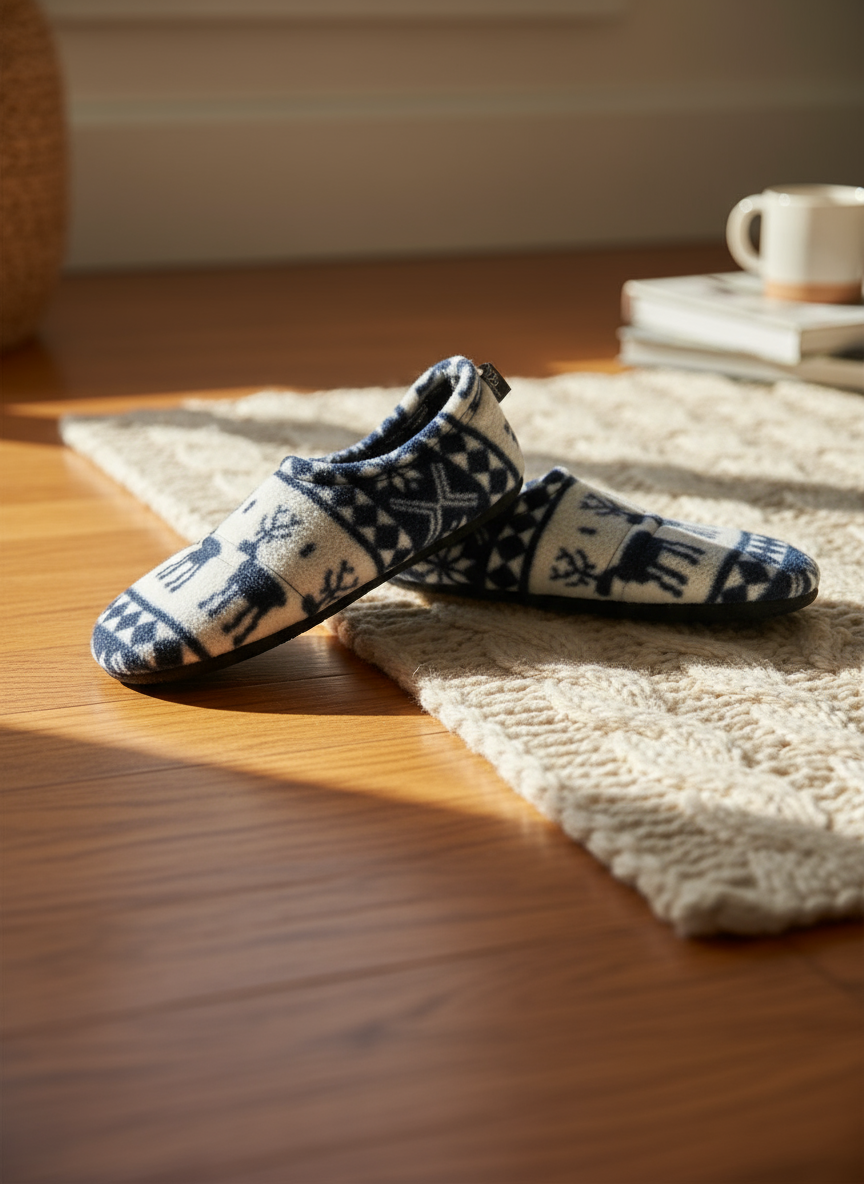 Flexy Slips Fleece Gazelle Navy/White