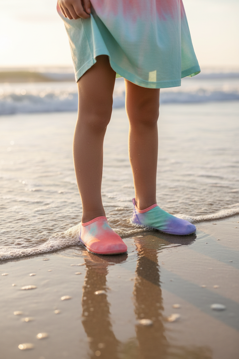Lifestyle photo of Flexy Slips Pastel Tie/Dye on beach