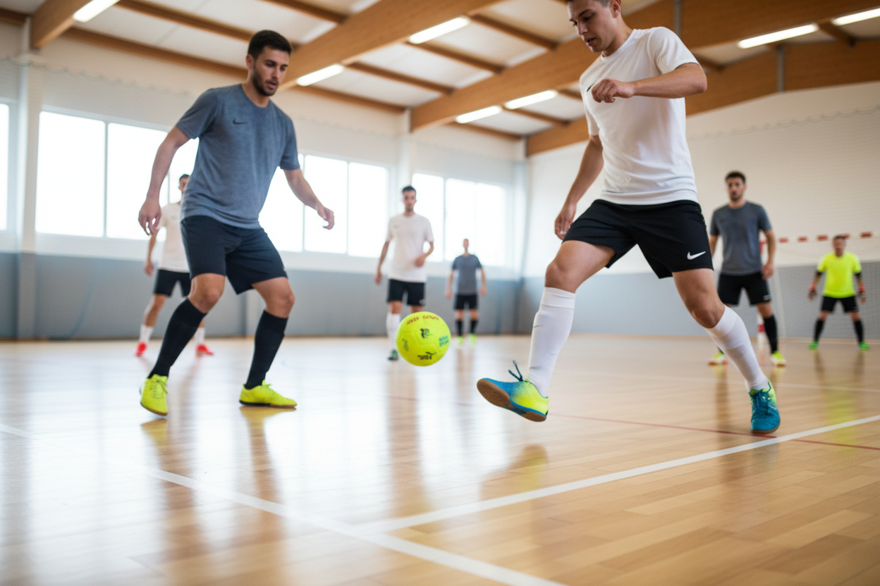 Lifestyle photo of indoor soccer ball in action