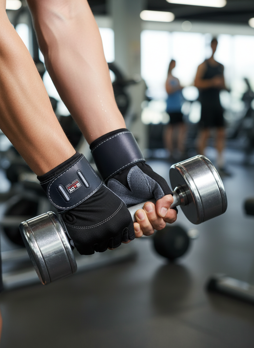 Lifestyle shot with dumbbell