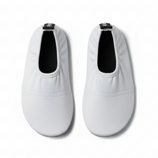 Light gray water shoes on white background
