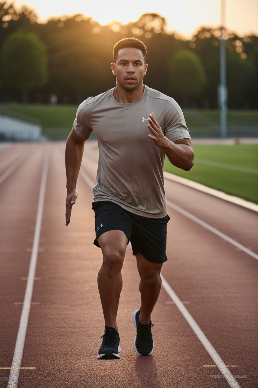Man wearing t-shirt doing sport