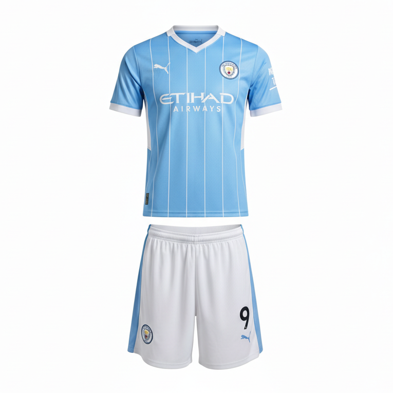Manchester City Pinstripe Kit – Ghost Mannequin White Background