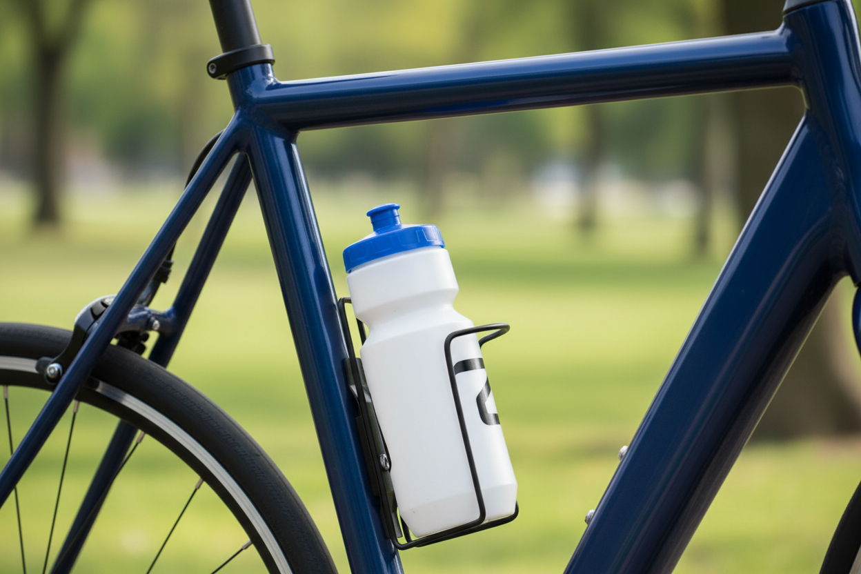Matte Black Bicycle Bottle Cage - How To Use Mounted on Bike