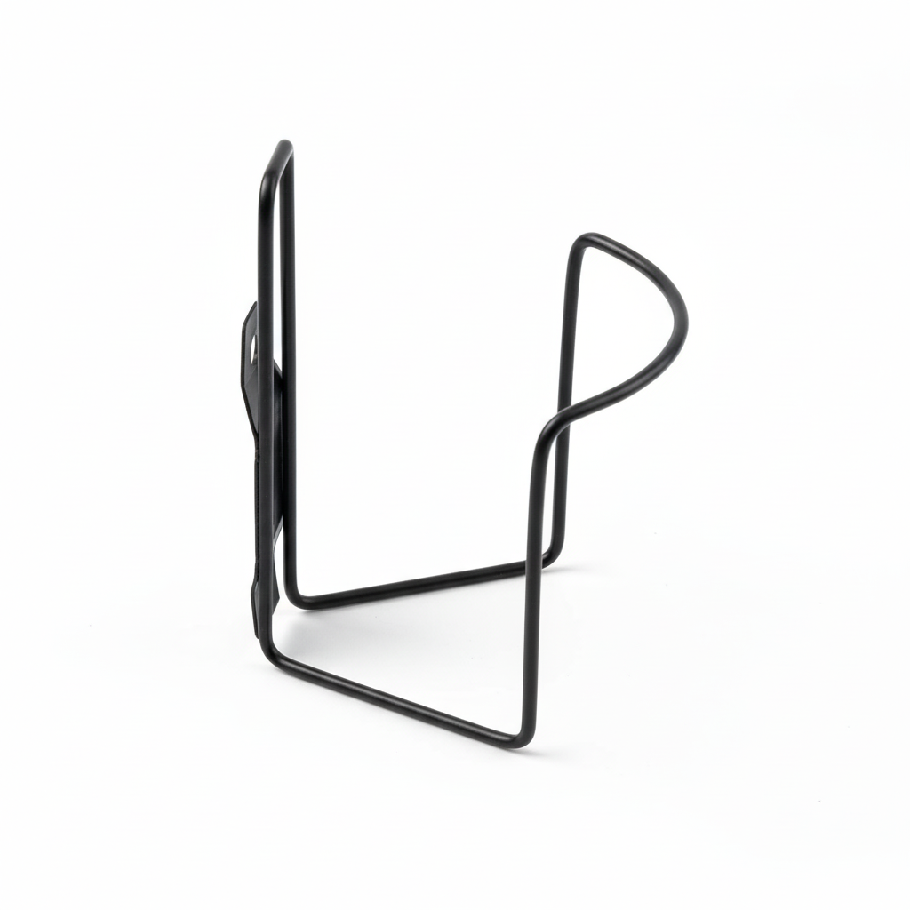 Matte Black Bicycle Bottle Cage - White Background