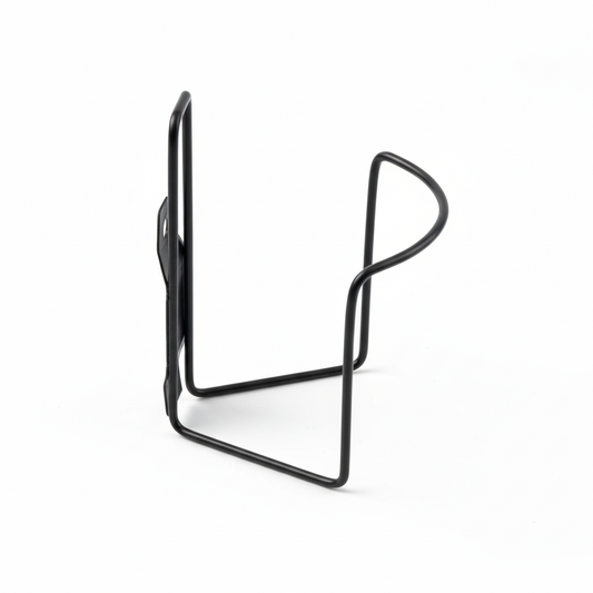 Matte Black Bicycle Bottle Cage - White Background