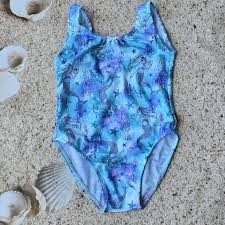 Swimsuit (Maillot) One-Piece Mermaid Blue