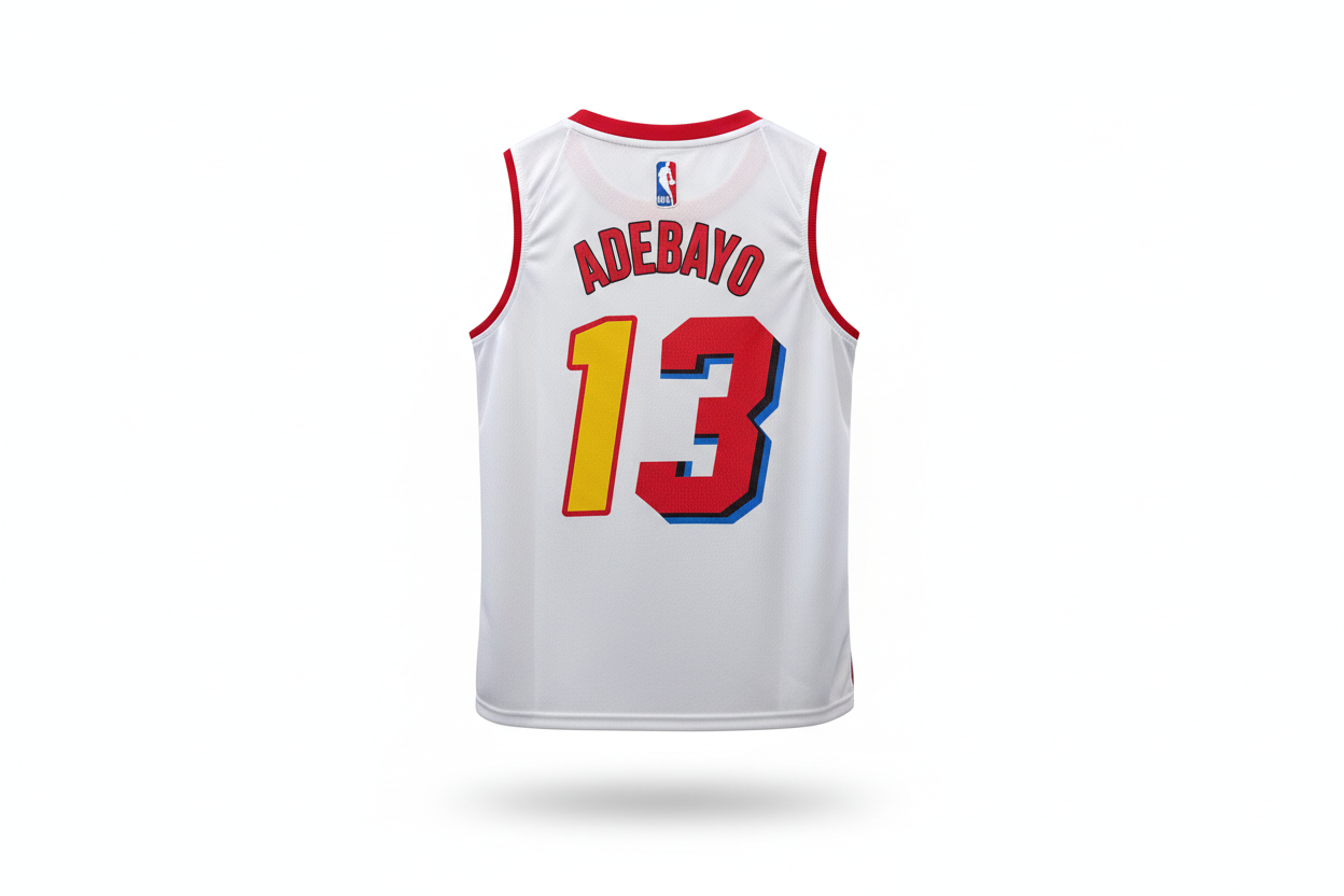 Miami Heat jersey back view on white background