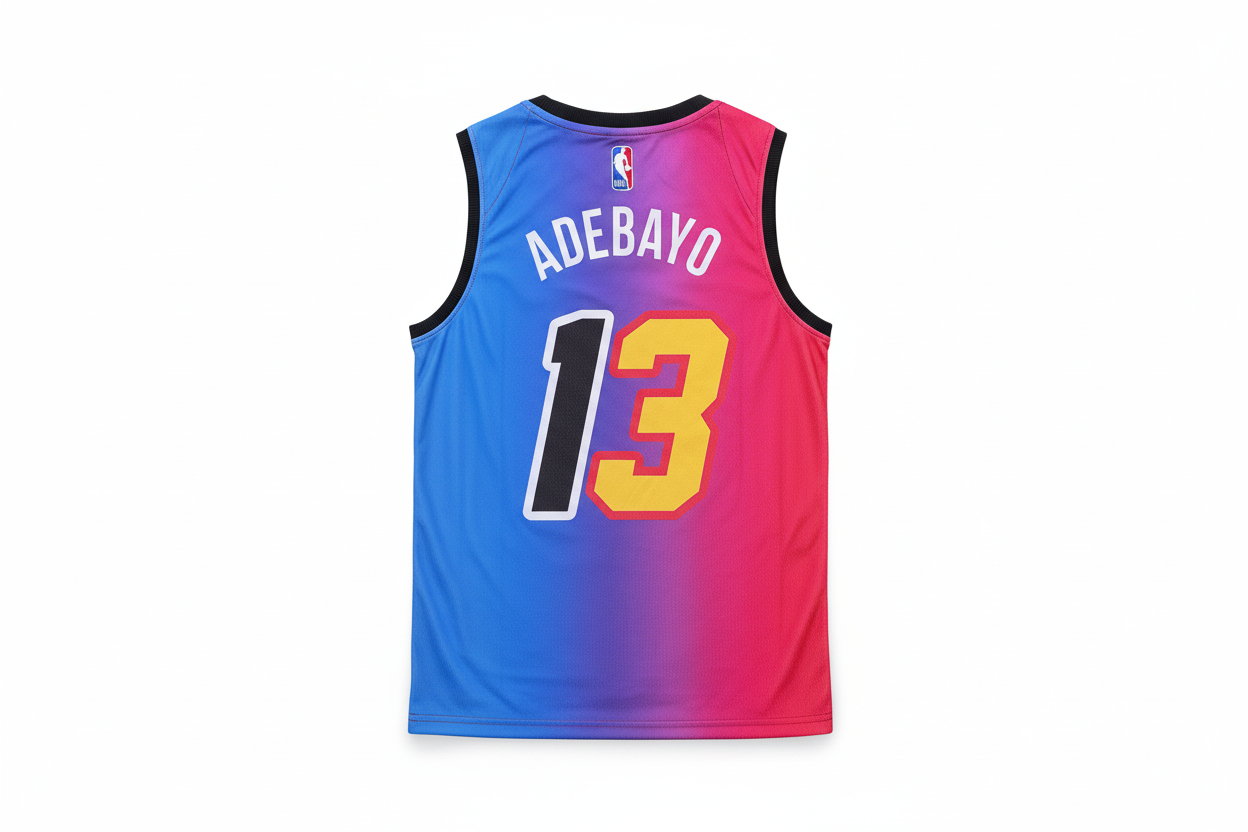 Miami Heat jersey back view on white background