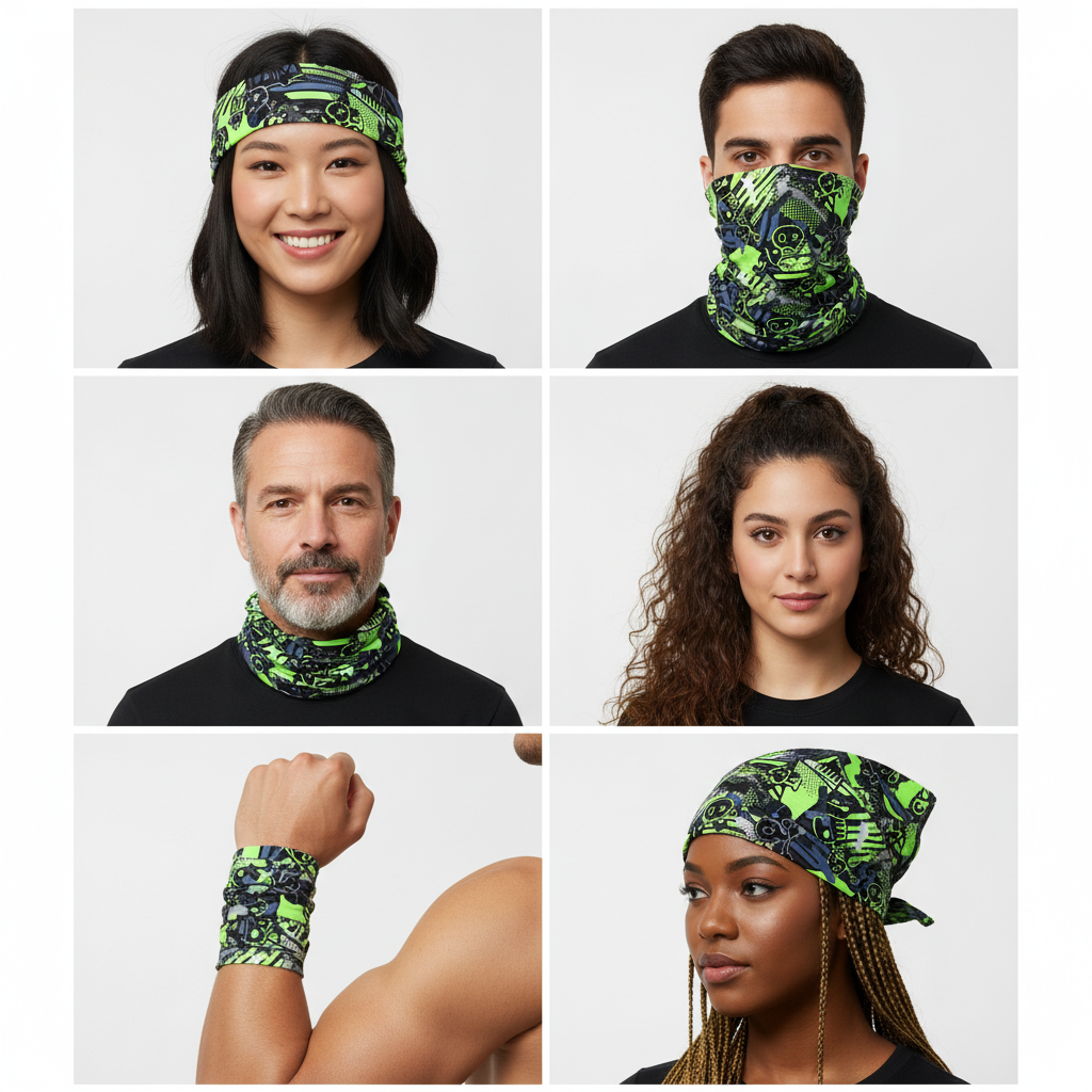 Functional Headgear - Lycra Skull Green