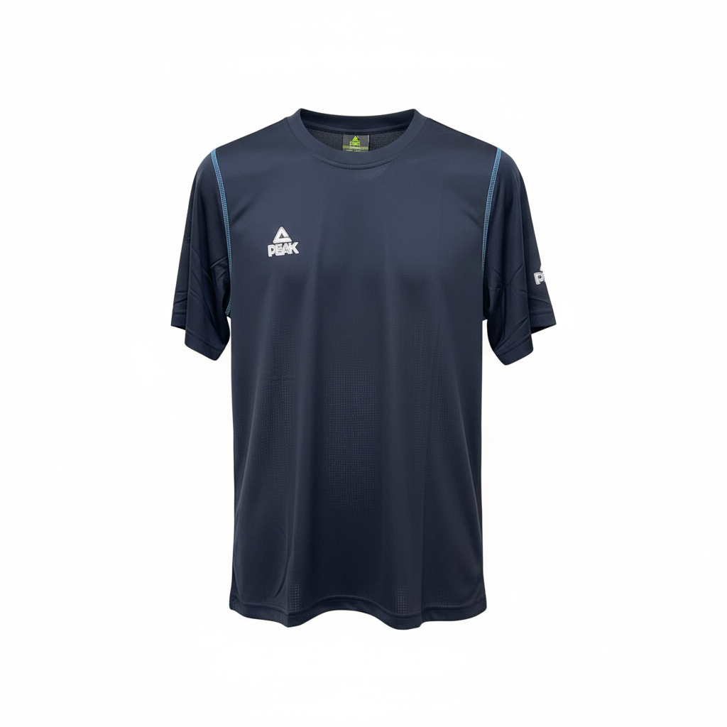Navy Peak Athletic T-Shirt White Background Square