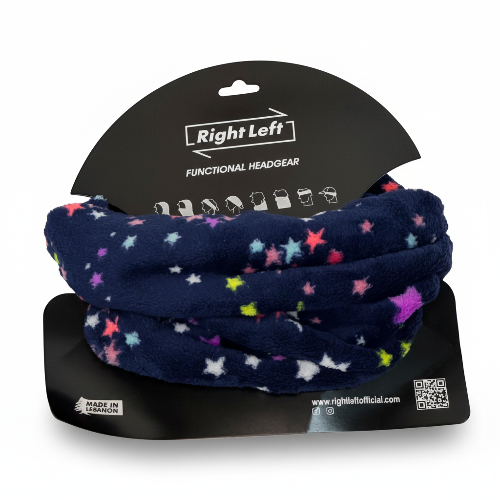 Navy stars fur headgear on white background