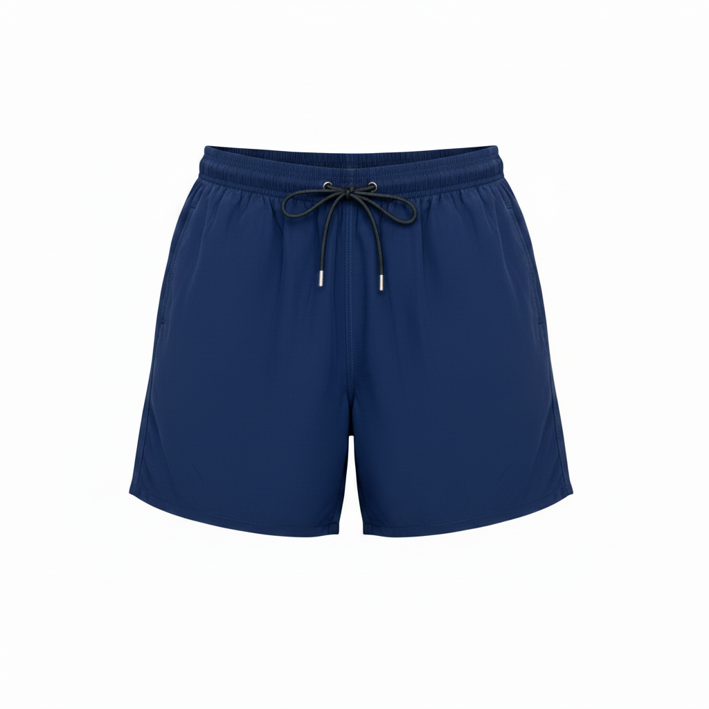 Navy Swim Shorts Ghost Mannequin