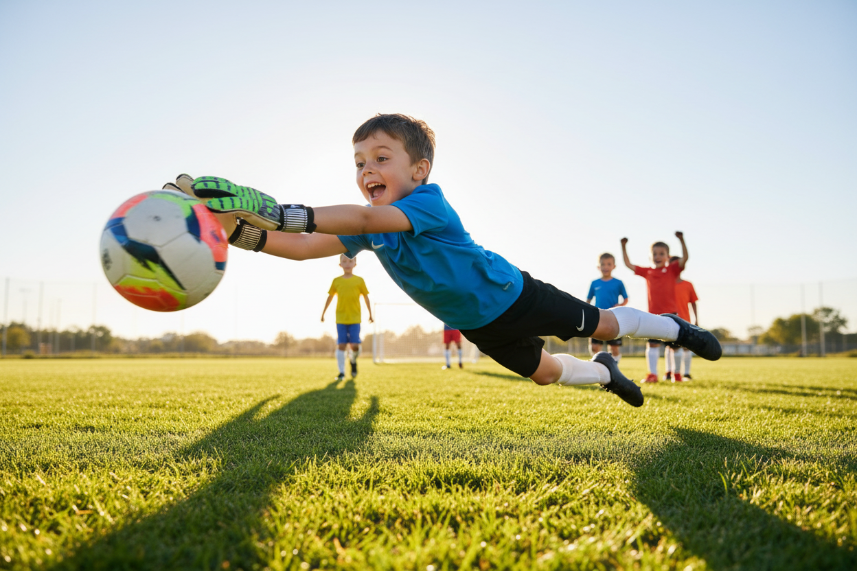 Neon Green Goalkeeper Gloves - Kids Lifestyle