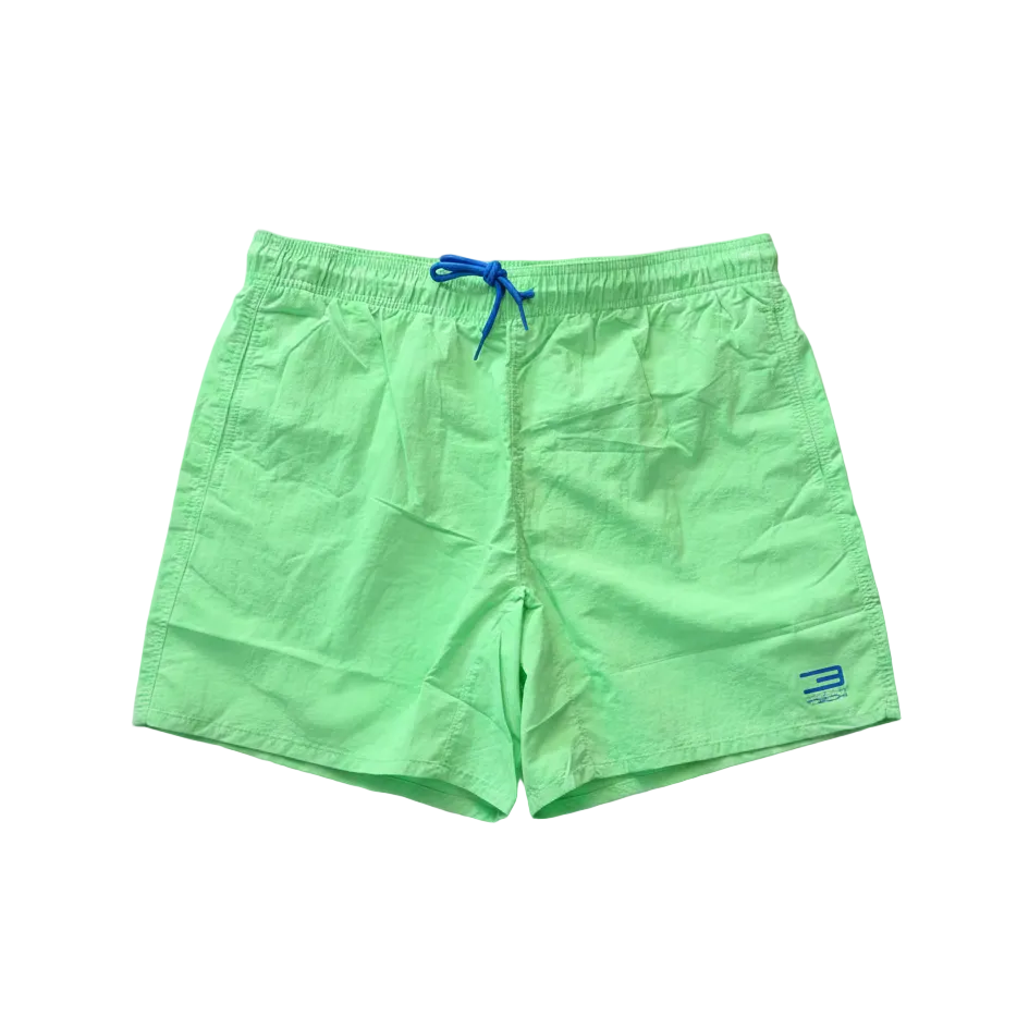 Neon green shorts white background