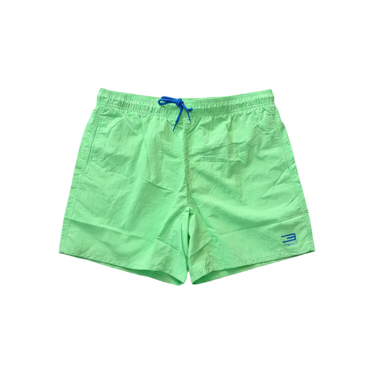 Neon green shorts white background