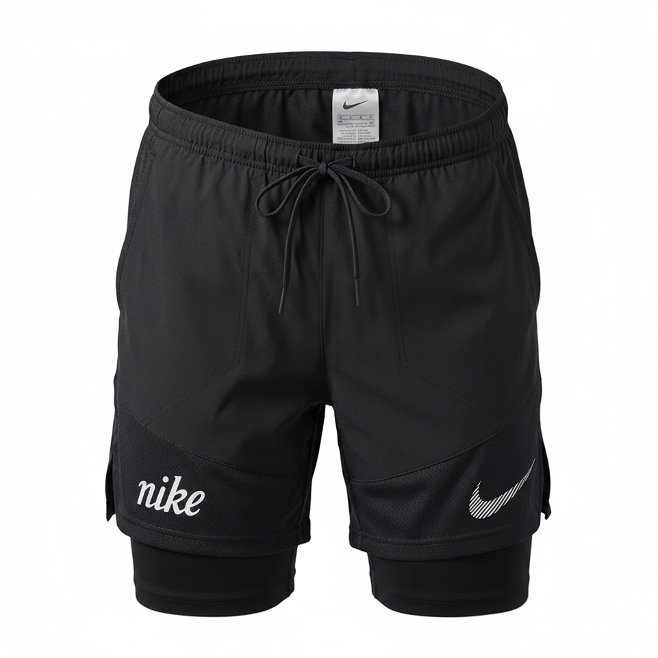 Nike 2-in-1 Running Shorts — Black