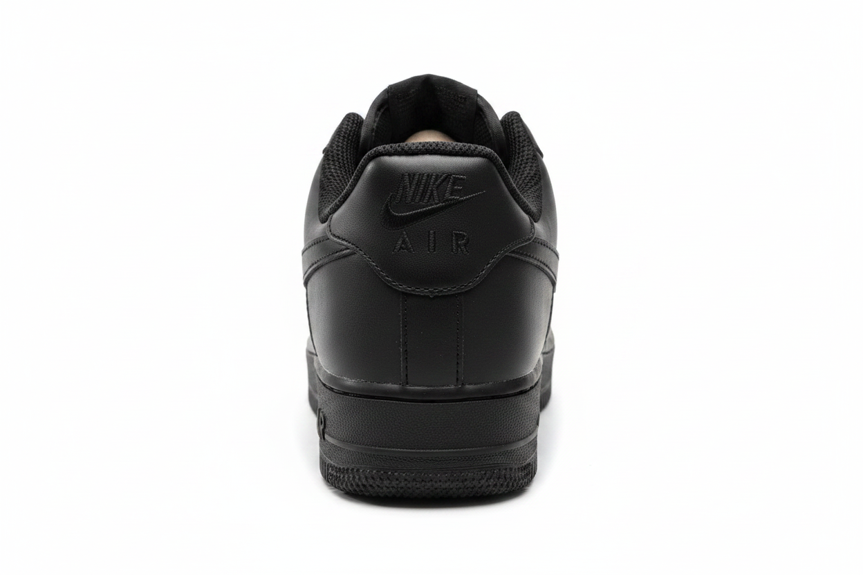 Nike Air Force 1 Black Heel View