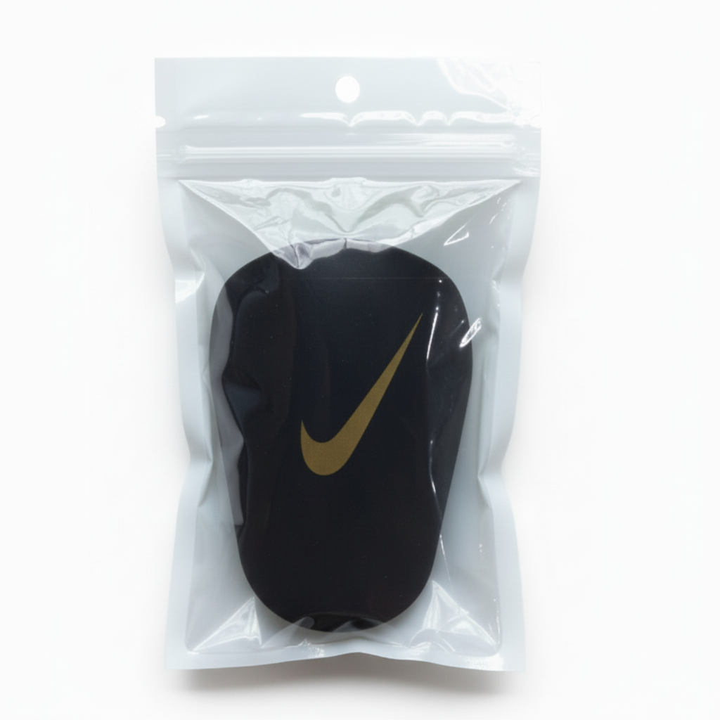 Nike Shin Guard Black Gold Logo in Packaging