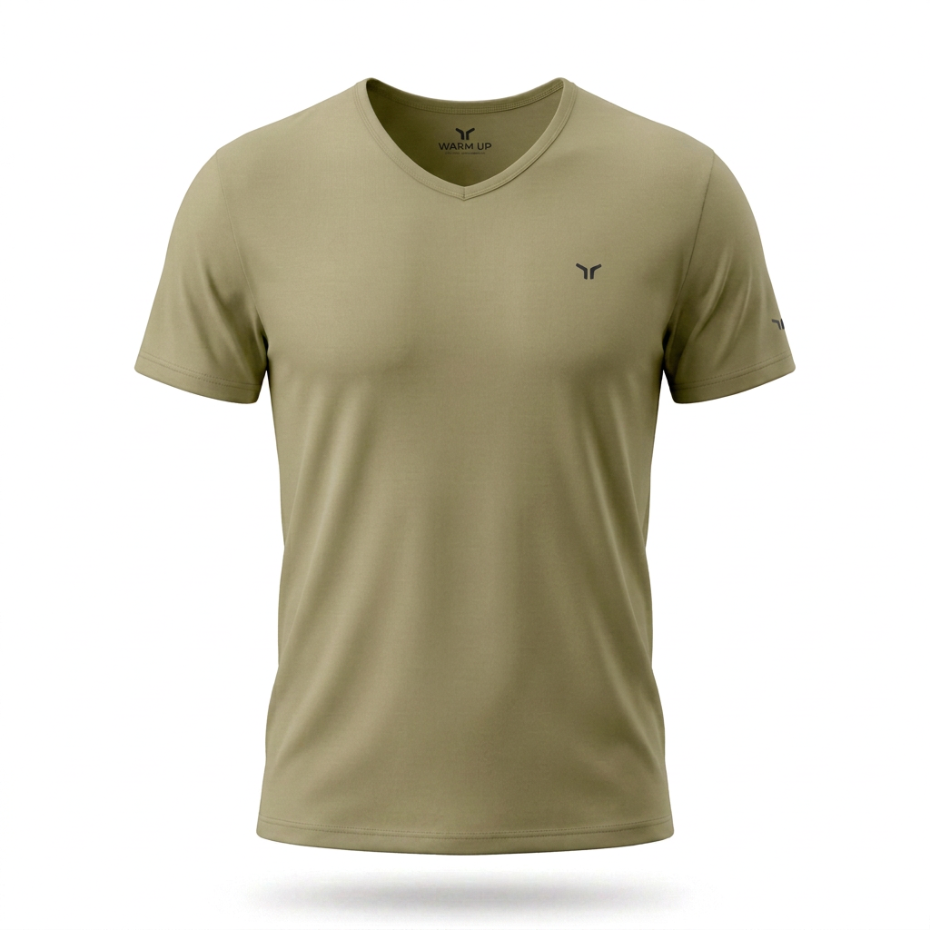 Olive T-shirt styled like the white reference