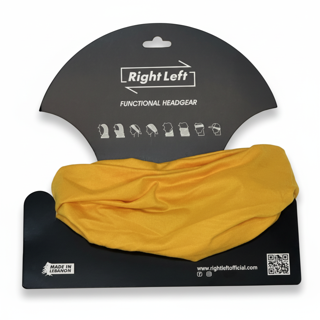 Orange headgear on white background