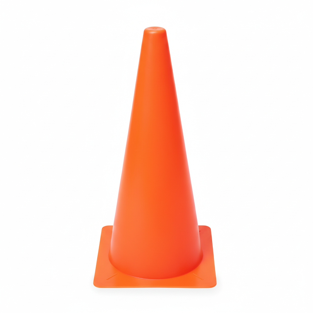 Orange training cone white background