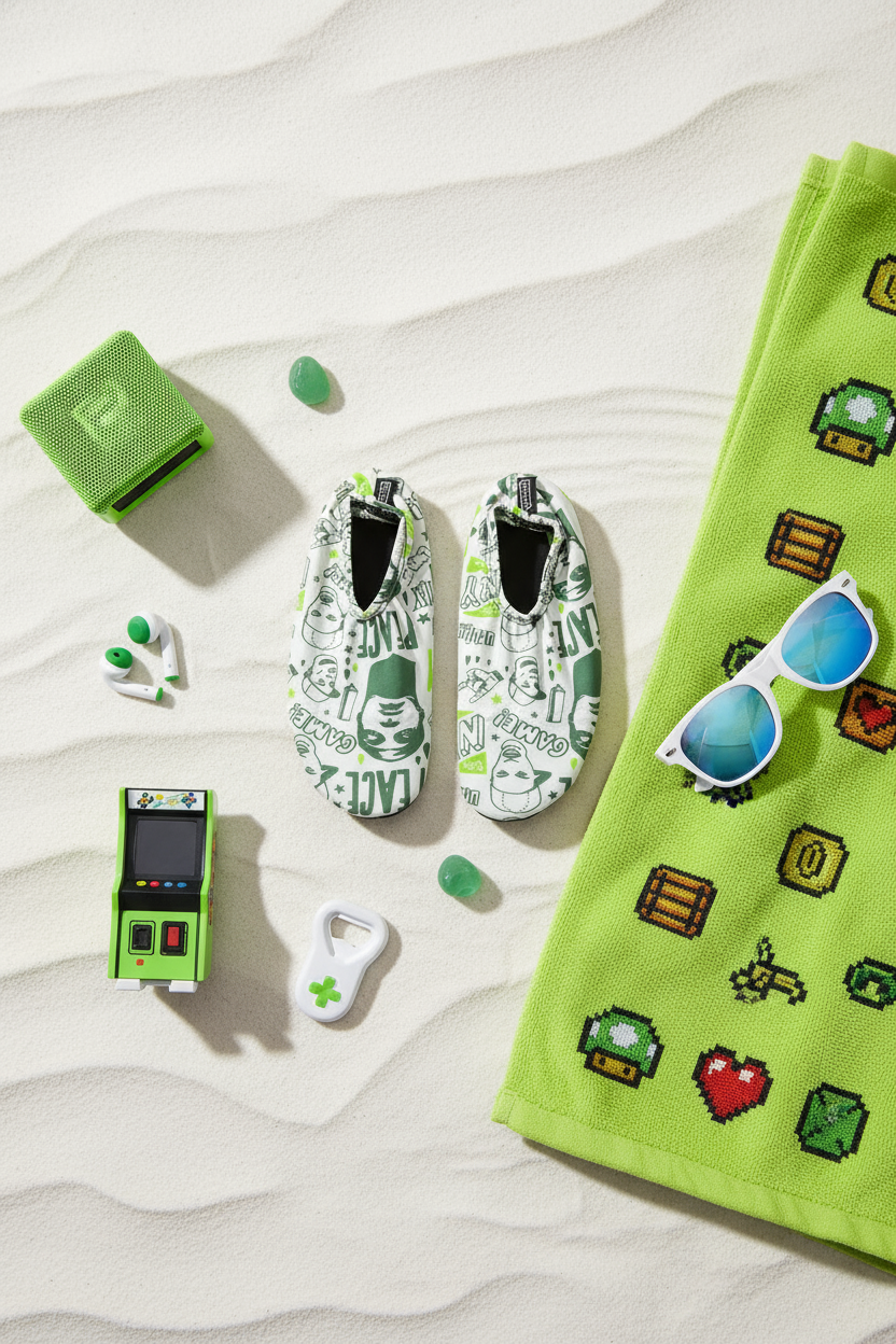 Flexy Slips Lycra Faces Green