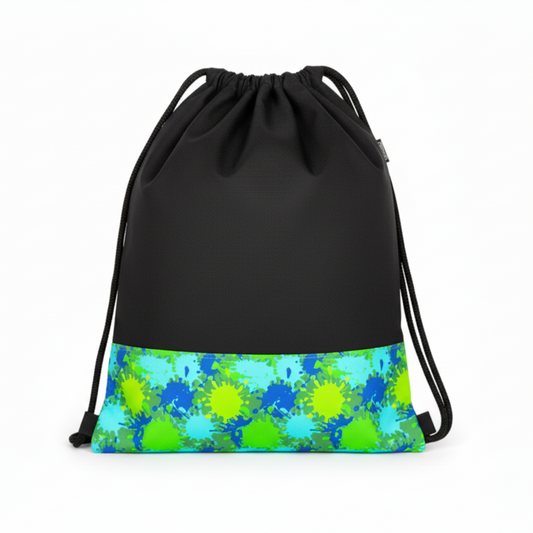 Paint splatter bag front side view