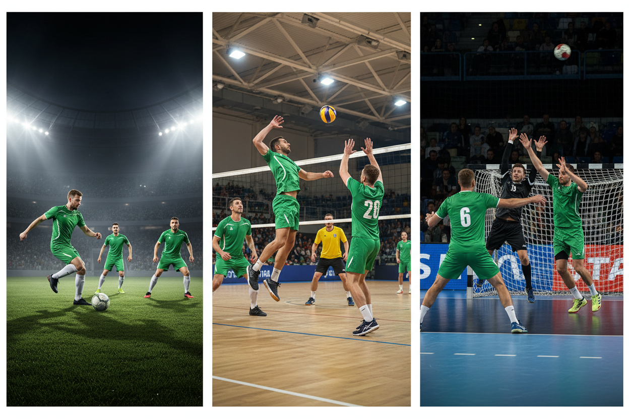 PEAK Bright Green & White Swoosh – Team of 6 – Football Volleyball Handball