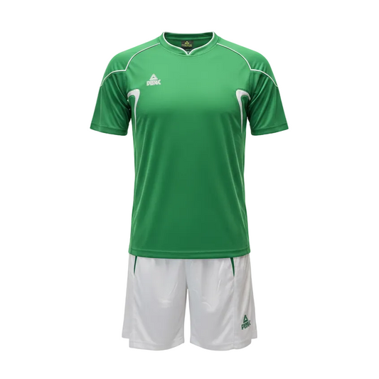 PEAK Green & White Uniform – Ghost Mannequin Front View