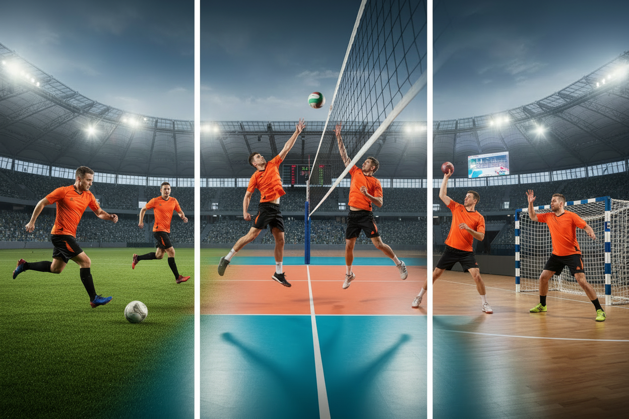 PEAK Orange & Black – 3 Sports Separated with Lines