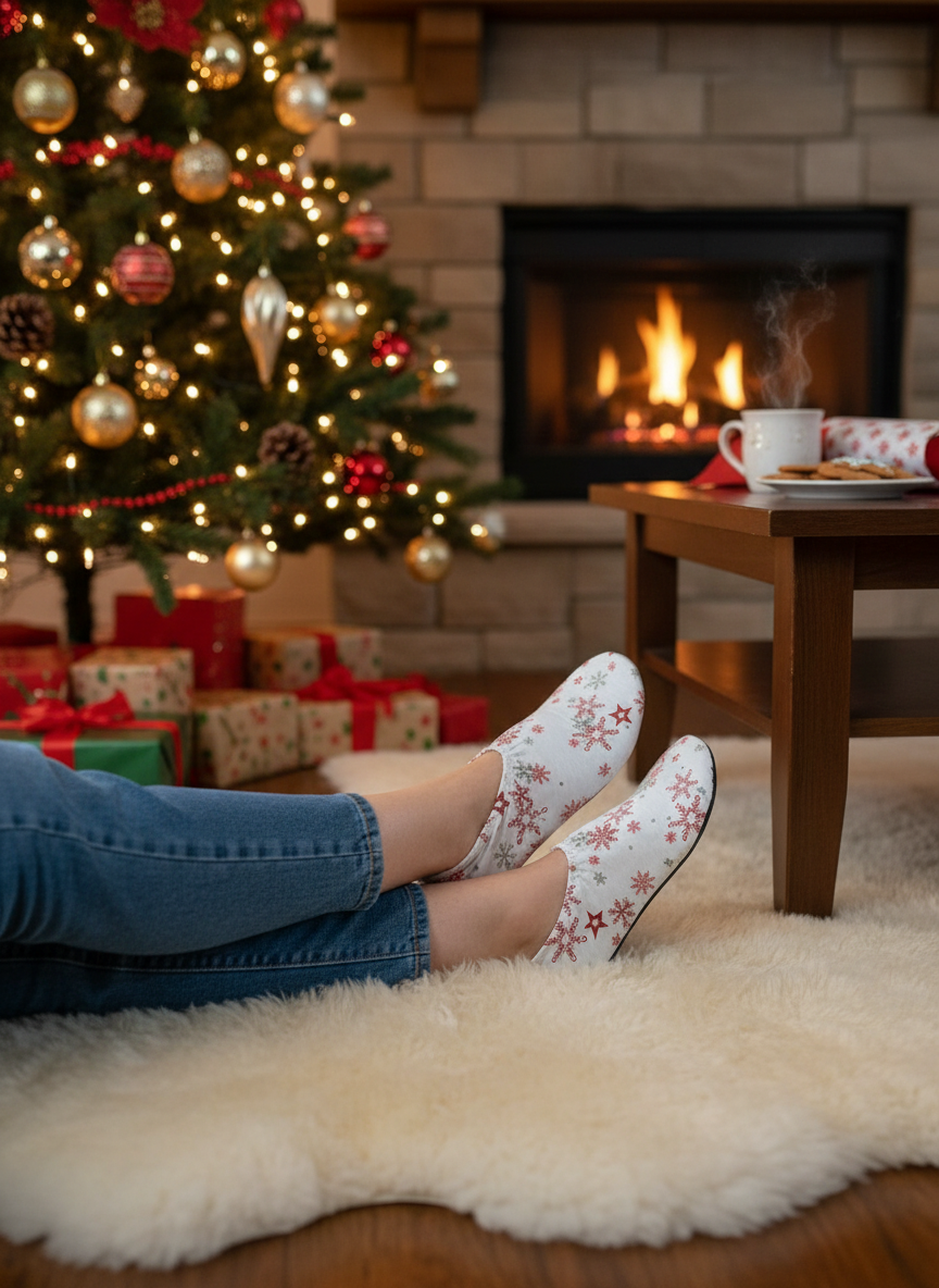 Flexy Slips Lycra Snowflake White