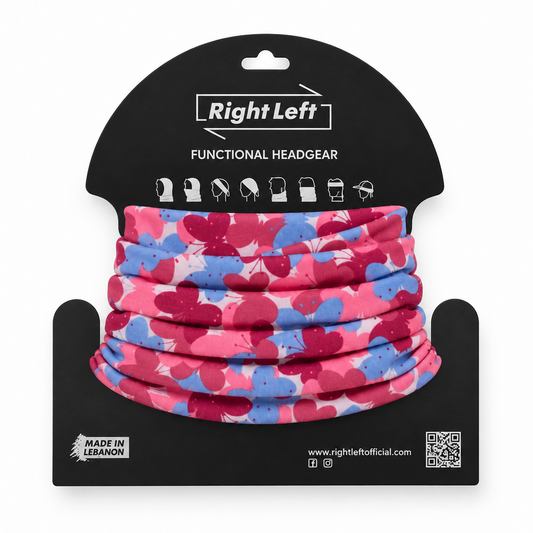Pink butterfly headgear with refined black carton layout
